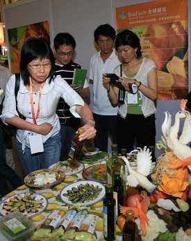 Organic food exhibition at Biofach in Shanghai